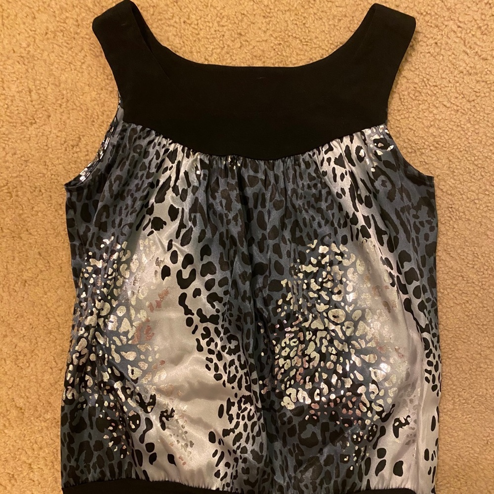 Black and silver tank blouse